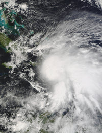 Tropical Storm Noel poster print depicting storm over Haiti and Dominican Republic.
