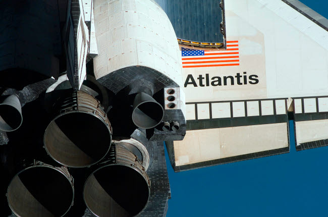 Space Shuttle Atlantis Poster Print showcasing NASA's iconic spacecraft.