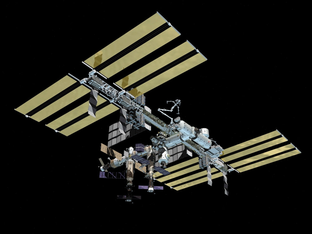 International Space Station computer-generated scene poster print.