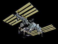 International Space Station computer-generated scene poster print.