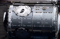 The Harmony Node in the payload bay of Space Shuttle Discovery poster print.