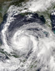Hurricane Isidore Poster Print showing the eye of the storm off the Yucatan Peninsula.