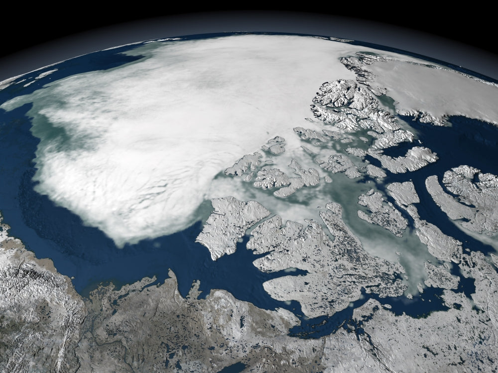 Arctic sea ice poster print over Beaufort Sea from September 27, 2005.