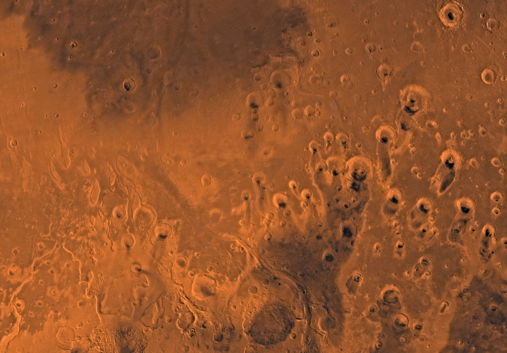 Oxia Palus region of Mars poster print featuring vibrant Martian landscape.