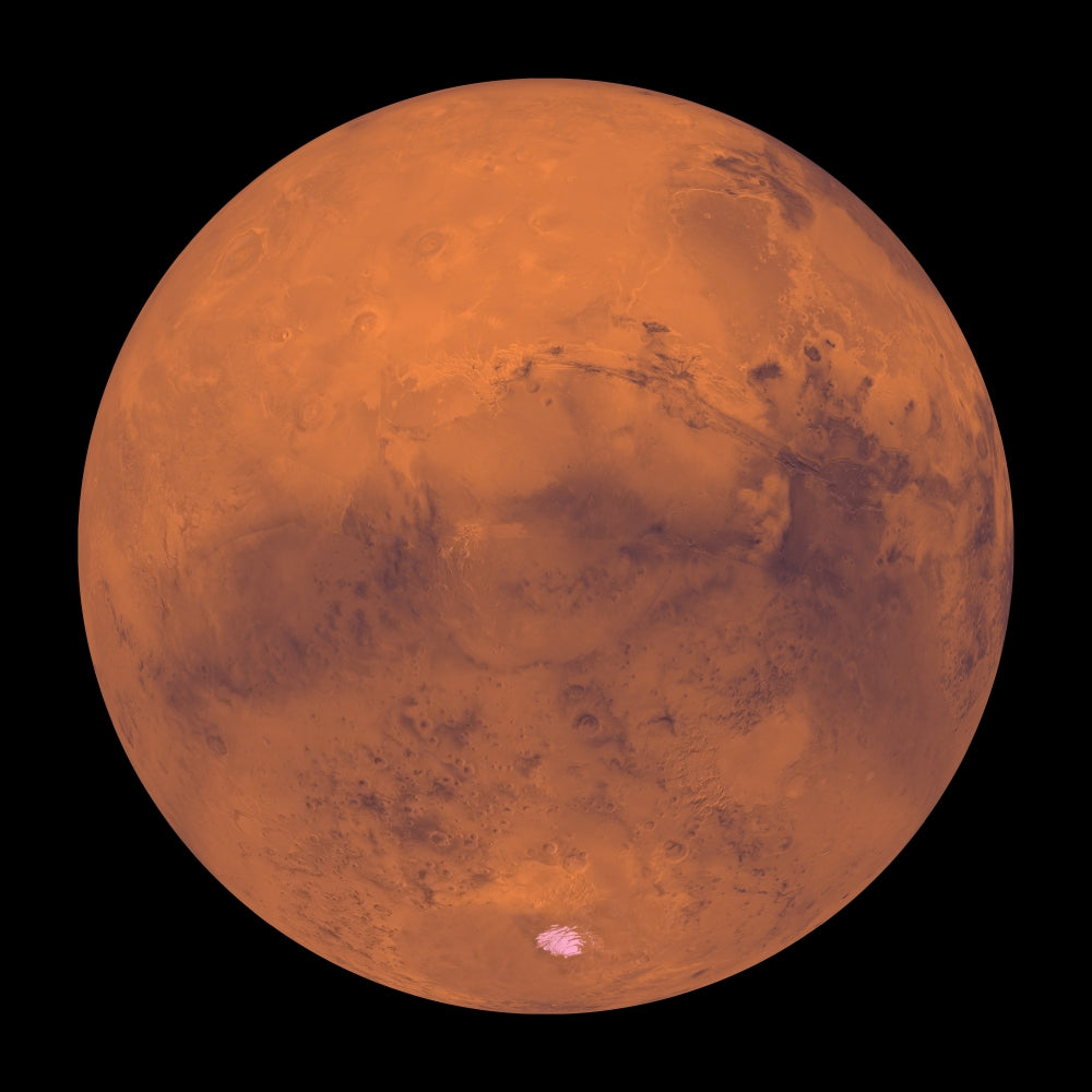 Mars Poster Print showcasing the Red Planet in vibrant colors.