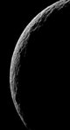 Saturn's Moon Tethys Poster Print showcasing celestial beauty