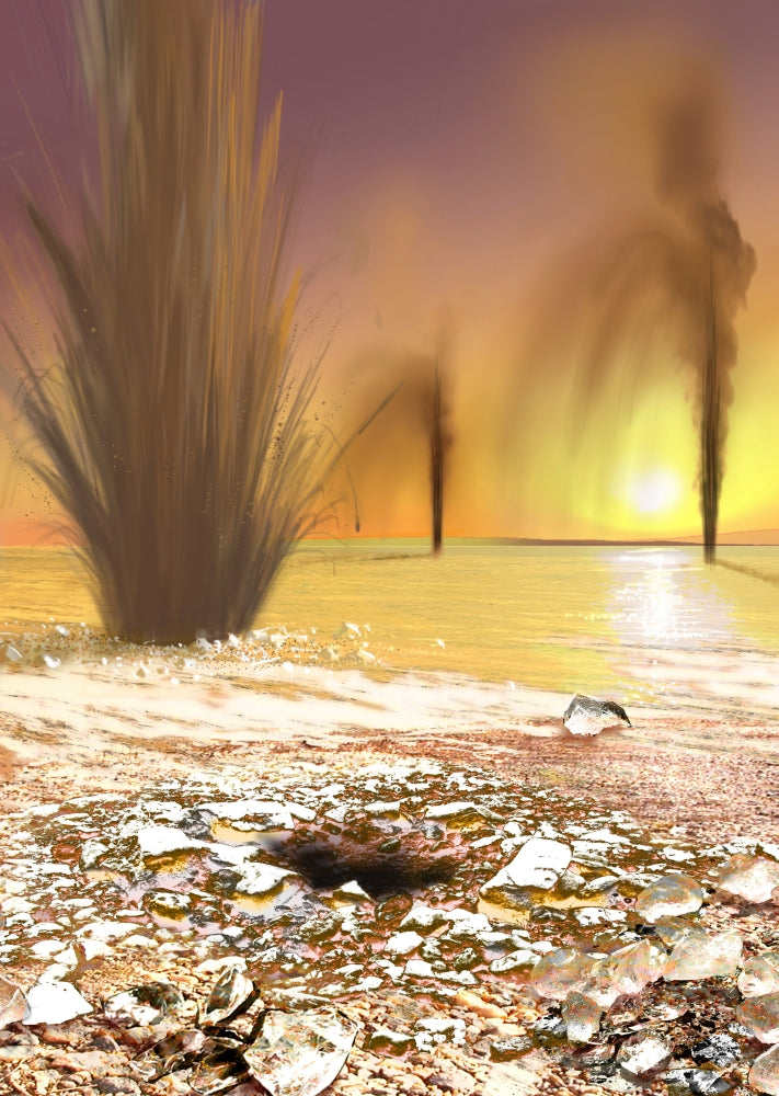 Martian South Polar Ice Cap Poster Print with sand-laden jets