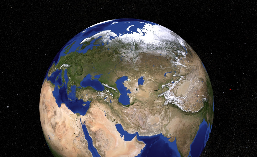 The Blue Marble Next Generation Earth Poster Print showcasing the Middle East.