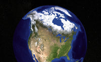 The Blue Marble Next Generation Earth poster print featuring USA, Canada, and Greenland.