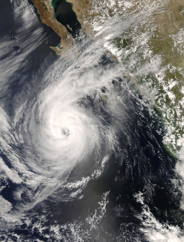 Hurricane Norbert October 10, 2008 poster print showcasing the storm's impact in Mexico.