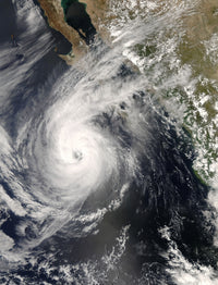 Hurricane Norbert October 10, 2008 poster print showcasing the storm's impact in Mexico.