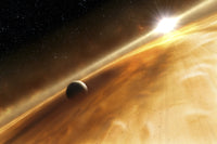 Fomalhaut star and Jupiter-type planet concept poster print