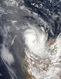 Cyclone Dominic Off the Shore of Western Australia Poster Print
