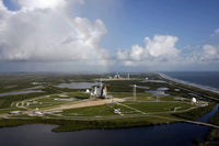 Space Shuttle Atlantis and Endeavour on Launch Pads Poster Print