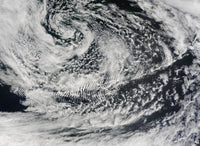 Ship-wave-shaped wave clouds poster print showcasing stunning cloud formations.
