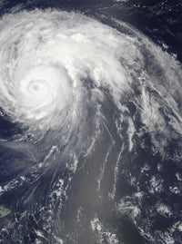 Hurricane Bill Off Bermuda Poster Print showcasing a dramatic storm view.