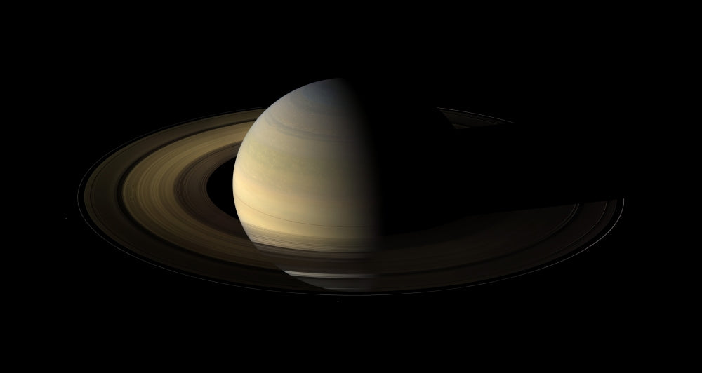 Saturn Equinox Poster Print showcasing the beauty of Saturn and its rings.