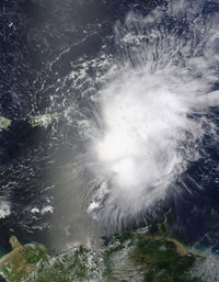 Tropical Storm Erika Over the Lesser Antilles Islands Poster Print
