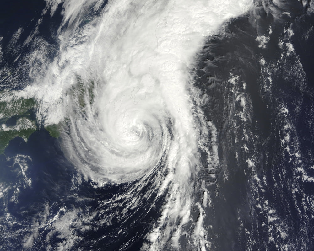 Tropical Storm Krovanh Poster Print showcasing dramatic weather over Japan