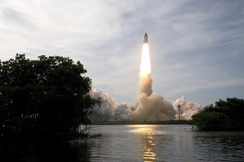 Space Shuttle Endeavour launch poster print from Kennedy Space Center on July 15, 2009.