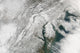 Satellite view of a massive Nor'easter snow storm over Chesapeake Bay poster print.