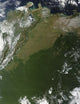 Satellite view of Eastern Columbia and Northern Venezuela poster print.
