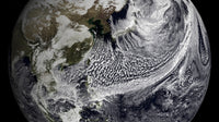 January 2, 2009 Cloud Simulation Poster Print showcasing detailed weather patterns over the Pacific.