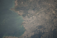 Aerial view of Port-au-Prince, Haiti poster print showcasing vibrant city life.