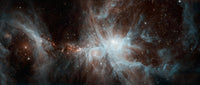 A Colony of Hot Young Stars in the Orion Nebula Poster Print showcasing vibrant cosmic colors.