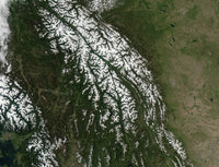 View of the Rocky Mountains Poster Print showcasing scenic landscape art.