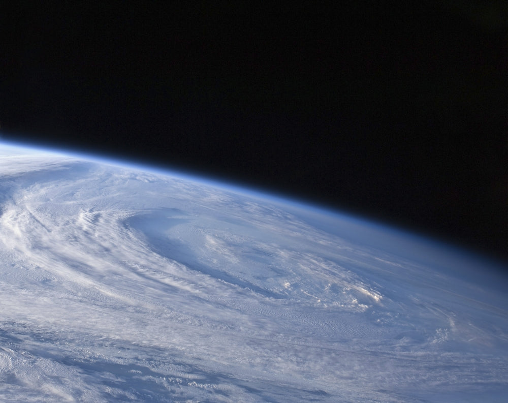 September 7, 2010 extra-tropical cyclone poster print from the ISS over Labrador Sea.