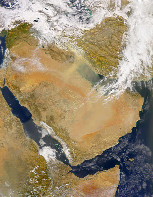 Dust and Smoke Over Iraq and the Middle East Poster Print