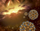Buckyballs floating in interstellar space poster print