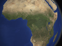 Earth Landcover Over Africa Poster Print showcasing diverse landscapes.
