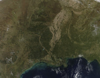 Aerial view of southern United States on October 30, 2010, poster print.