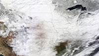 February 2, 2011 Snow Coverage poster print showing winter landscape.
