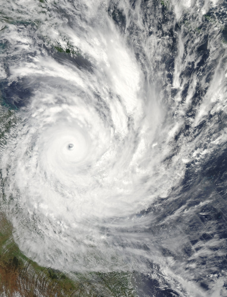 Tropical Cyclone Yasi approaching the east coast of Australia poster print.