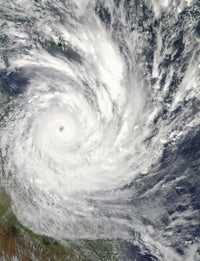 Tropical Cyclone Yasi approaching the east coast of Australia poster print.