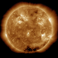 February 17, 2011 Solar Activity Poster Print showing X-class solar flare