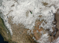 Satellite view poster print of the western United States