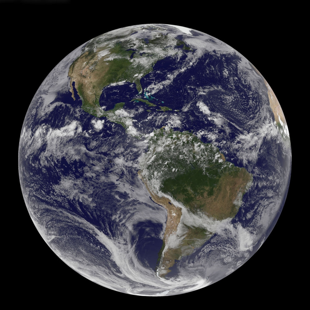 Full Earth Poster Print showing North and South America on July 14, 2010