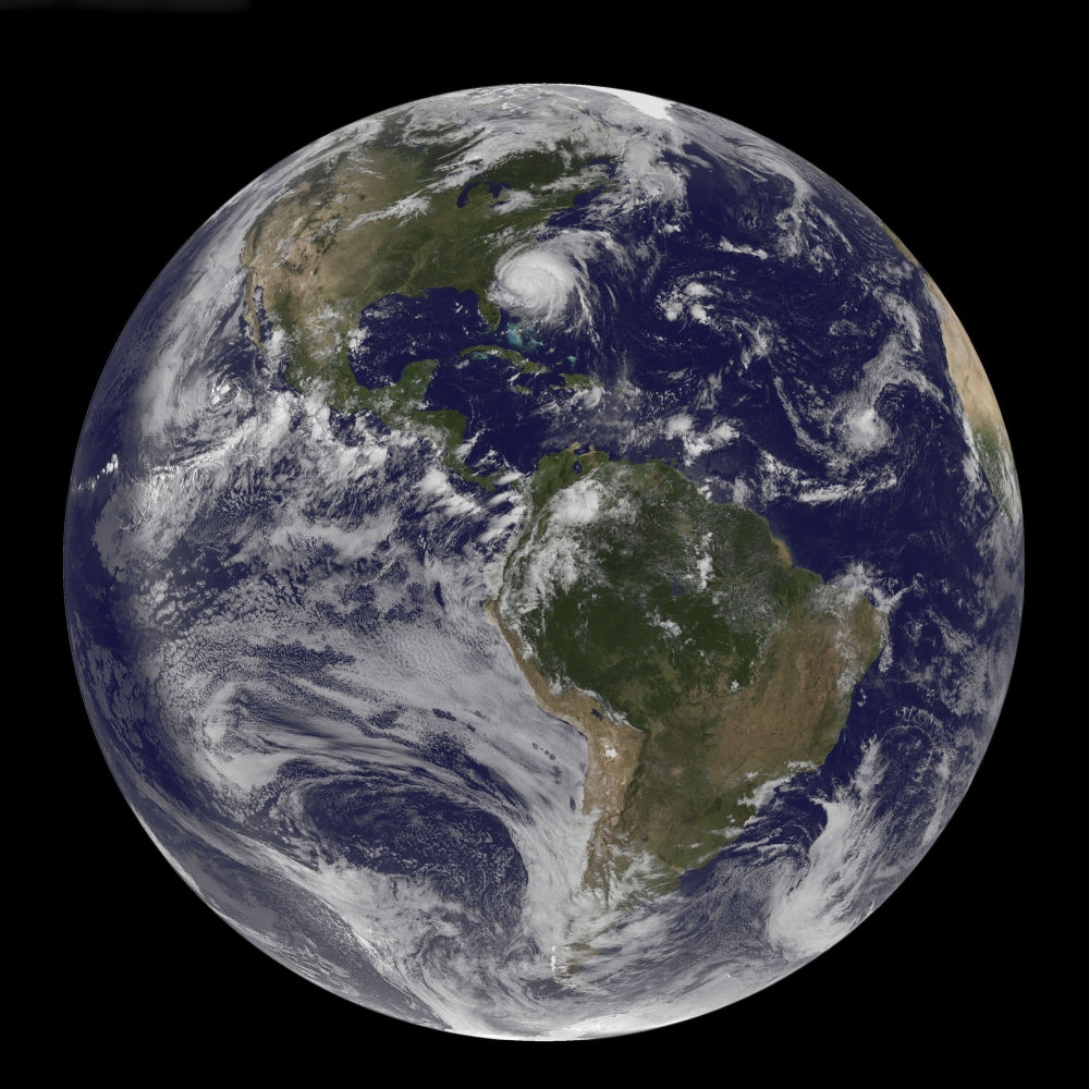 Satellite view of Earth with Hurricane Irene approaching the East Coast.