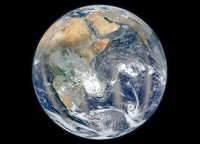 Full Earth eastern hemisphere poster print showcasing sunlight glint on ocean
