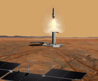 Artist's Concept of an Ascent Vehicle Leaving Mars Poster Print