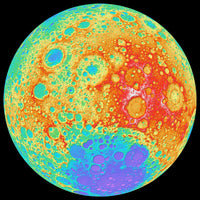 Color Shaded Relief of the Lunar Farside Poster Print showcasing lunar topography