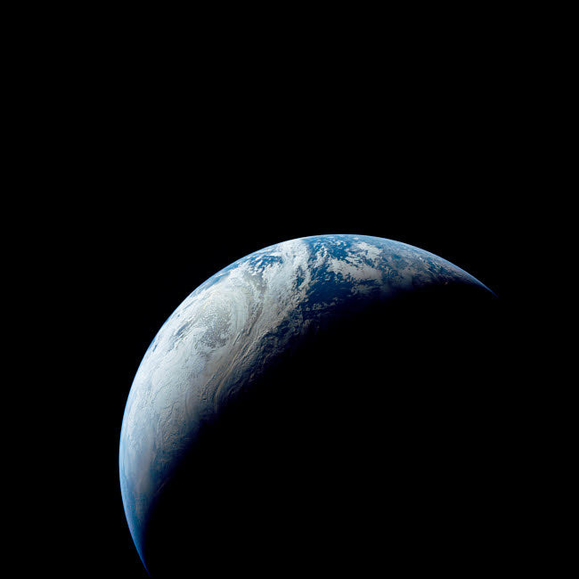 Crescent Earth poster print from Apollo 4 mission by Stocktrek Images.