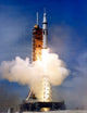 Liftoff of the Saturn IB launch vehicle poster print showcasing the ascent of a NASA rocket.