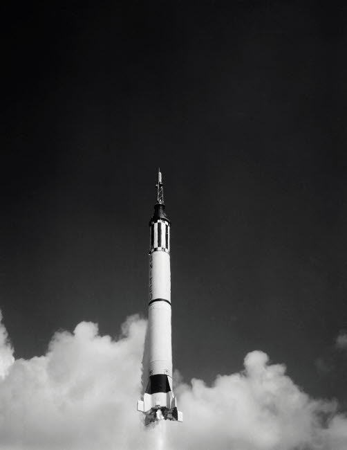 Mercury-Redstone 3 rocket launch poster print from Cape Canaveral, Florida.