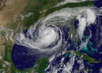 Satellite view of Tropical Storm Isaac in the Gulf of Mexico poster print.