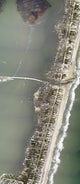 Aerial view of Hurricane Sandy damage in Mantoloking, New Jersey Poster Print